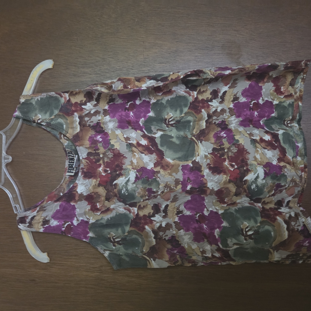 Forenza Green Floral Tank Top